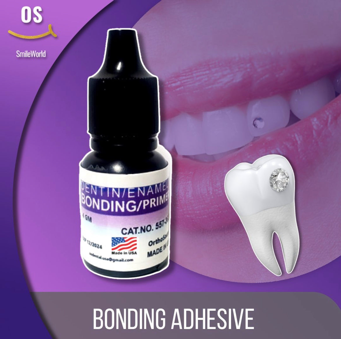 Dental Bonding Adhesive - Light Cure - 7ml - Dentin enamel Dental agent - For Orthodontic - Tooth gems - Made in USA -