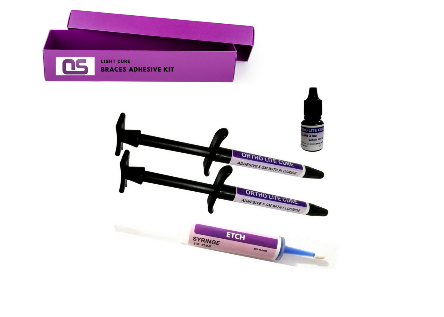 Dental bracket adhesive , orthodontic Light/Cure Orthodontic adhesive One step kit 10 gm