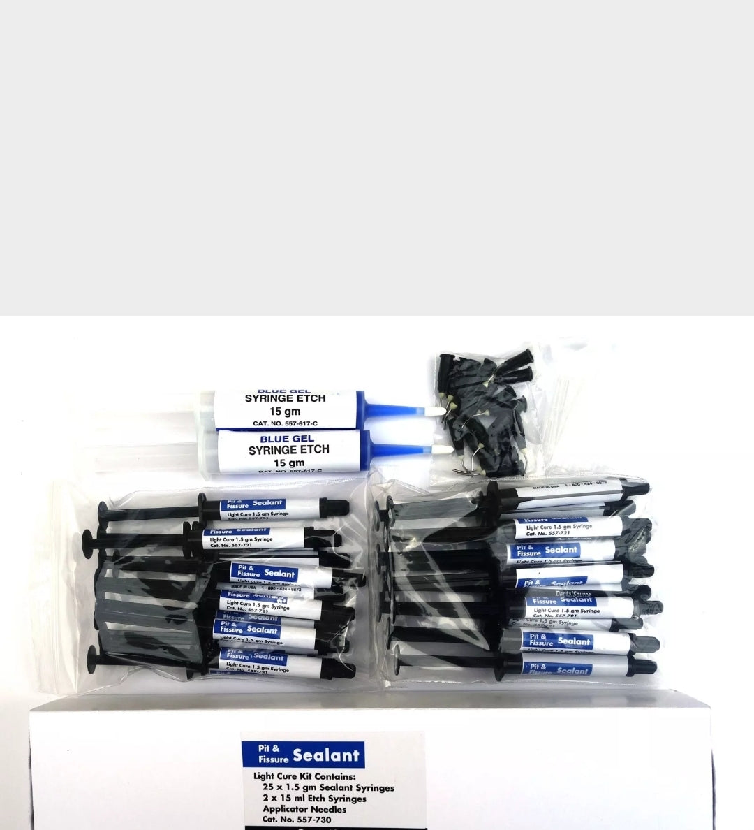 Visible Light Cure Pit and Fissure Sealant with 12 gm etch - KIT 10 OR 6 Srynges- Standard Kit Resin Bond OPAQUE