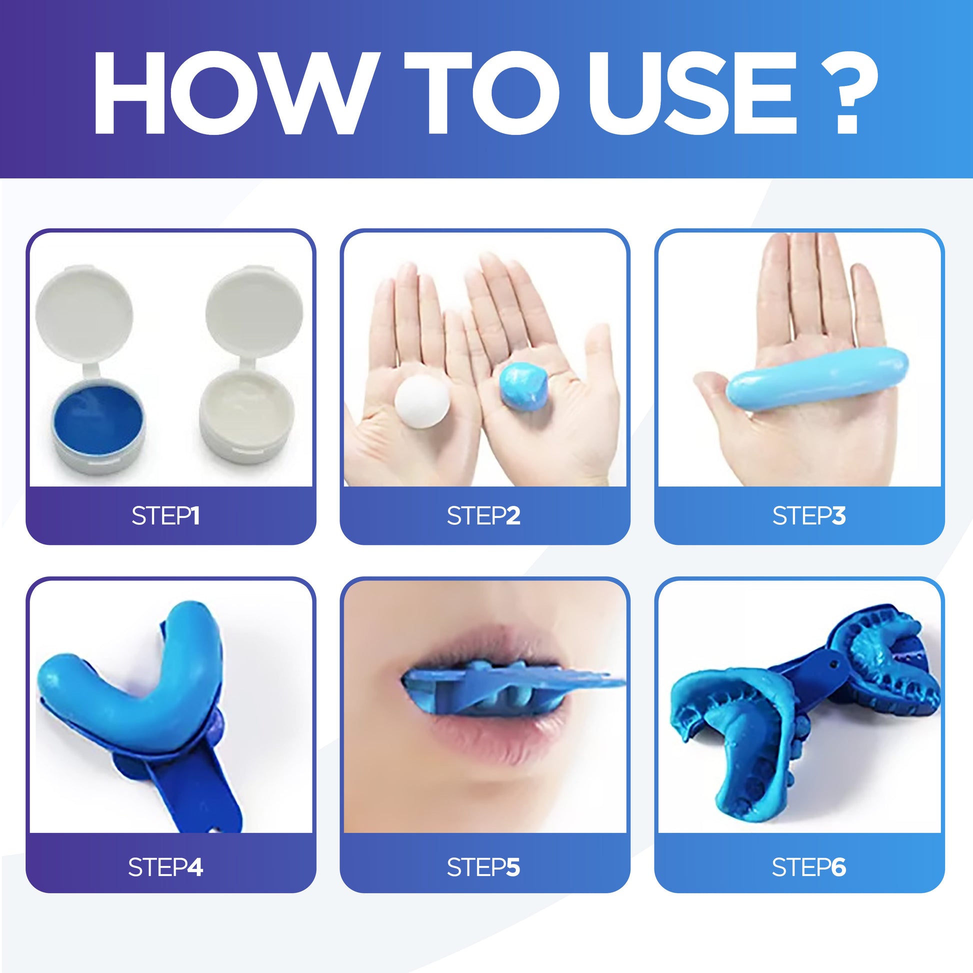 Teeth Impression Putty Silicone Material Tray Teeth Molding Kit for
